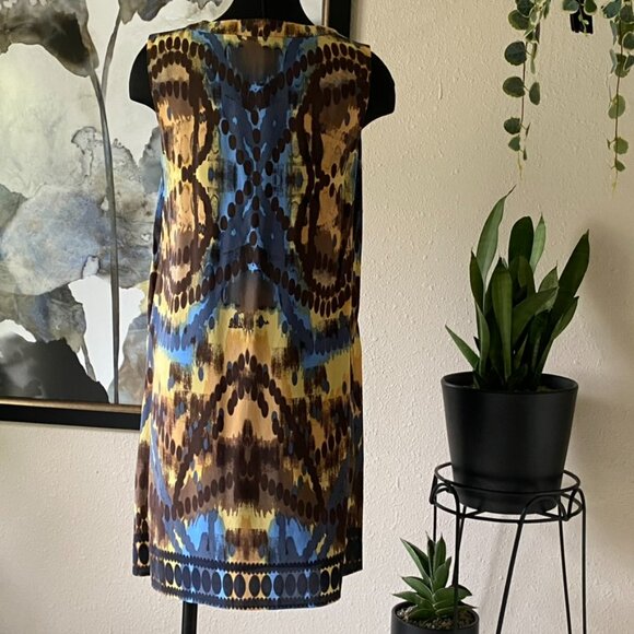 Halogen Silk V-Neck Shift Dress, Multi M - Picture 6 of 9